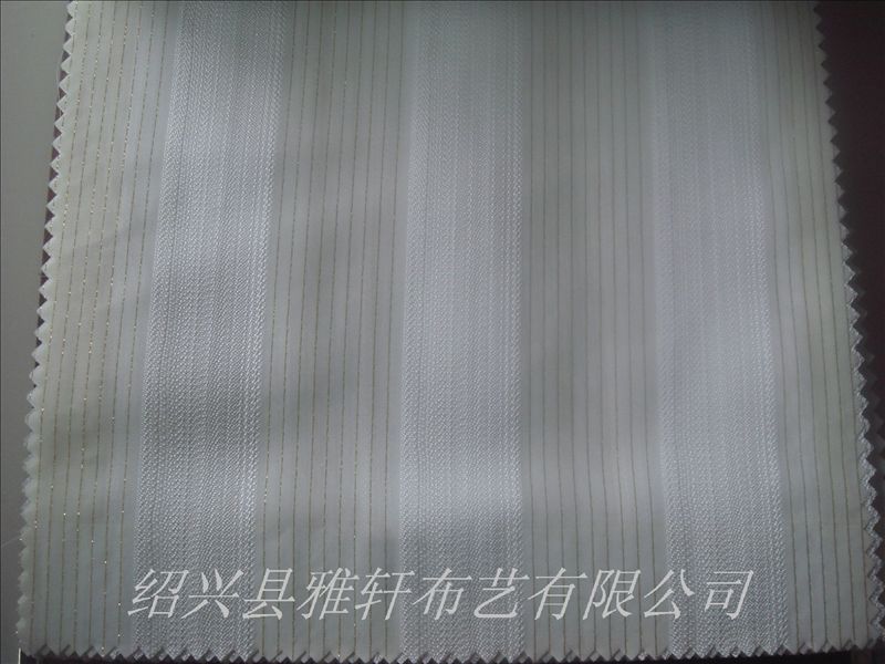 供應工程紗出口紗半透明紗 白色條紋工程紗窗簾布配紗