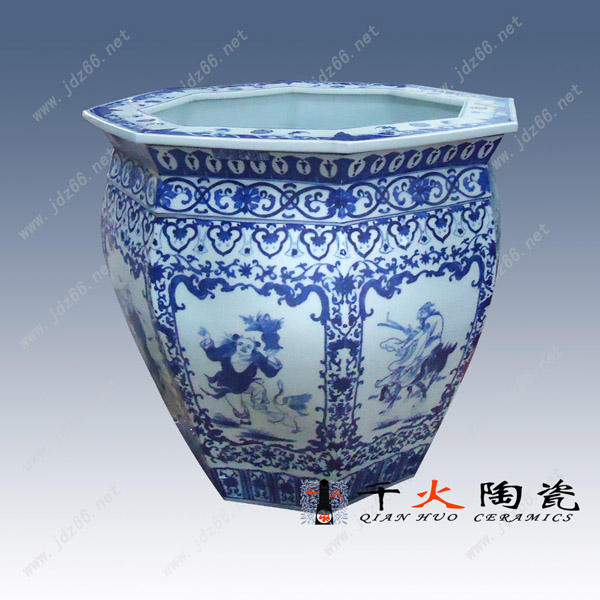 供應(yīng)景德鎮(zhèn)仿古大缸 青花仿古大缸 青花小件缸