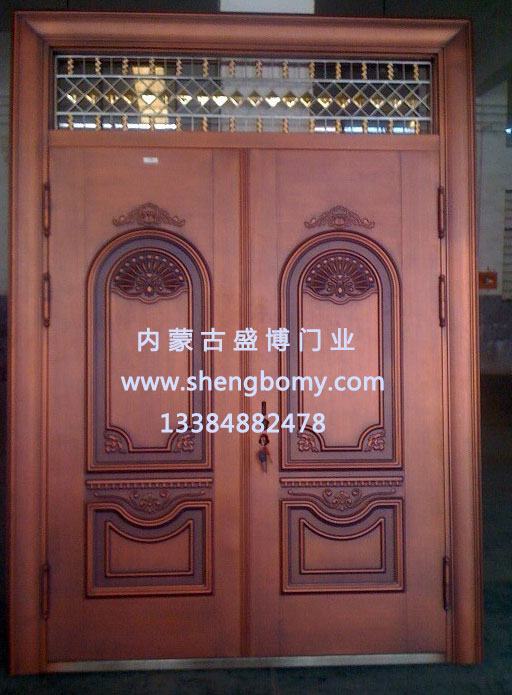 內蒙古呼和浩特盛博自動門窗有限公司供應銅門.浮雕純銅門.銅質防盜門.別野銅門等各種門生產廠家**定制