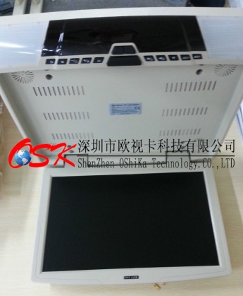 供應18.5寸車載吸頂DVD顯示器AV輸入 公交車折疊電視