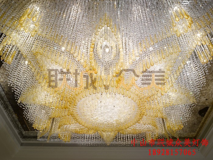 供應(yīng)酒店大堂會所工程非標(biāo)定制水晶燈飾燈具