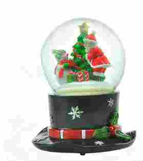 美式外貿原單圣誕節禮物Christmas樹指水晶球音樂盒擺件