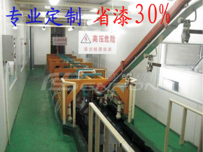 供應汽車雨刮器盛豐機器人自動噴涂線采用懸掛輸送鏈輸送