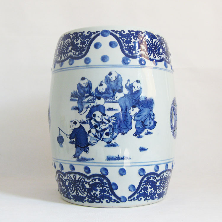 巢氏瓷莊生產(chǎn)銷售陶瓷凳子 鏤空鼓釘瓷凳青花瓷凳居家庭院坐凳