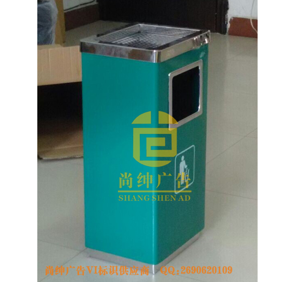 供應(yīng)農(nóng)行方形綠色垃圾桶 銀行垃圾桶 酒店垃圾桶