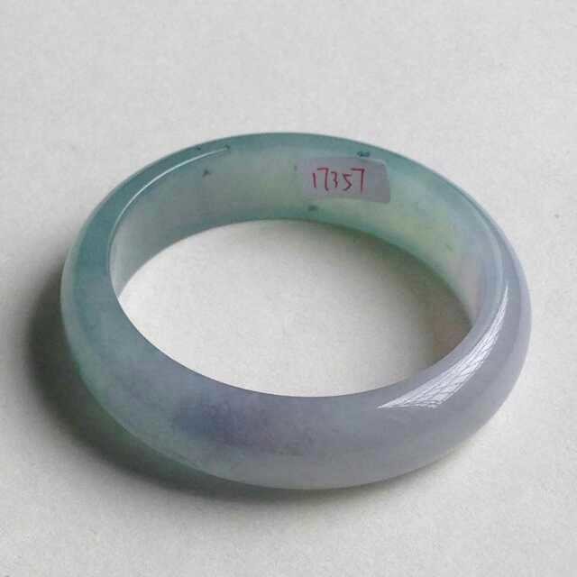 木女冰紫大口徑翡翠圓手鐲子一對，上手強果凍感61口，**A貨