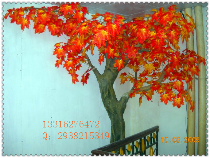 供應(yīng)仿真紅楓樹楓葉樹假花植物盆景綠植盆栽塑料酒店商城假花落地裝飾