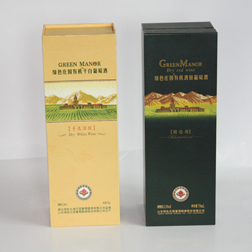 供應(yīng)煙臺綠色莊園單只紅酒包裝紙盒