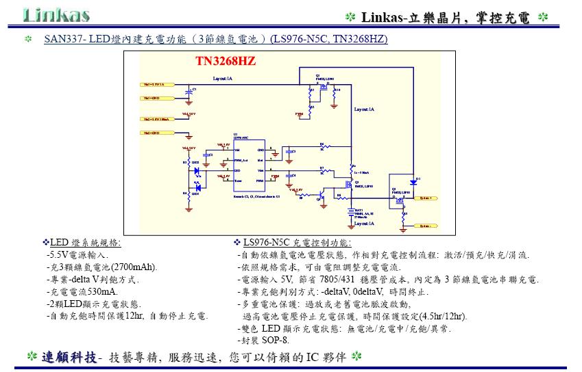 供應內(nèi)建LED燈充電控制IC