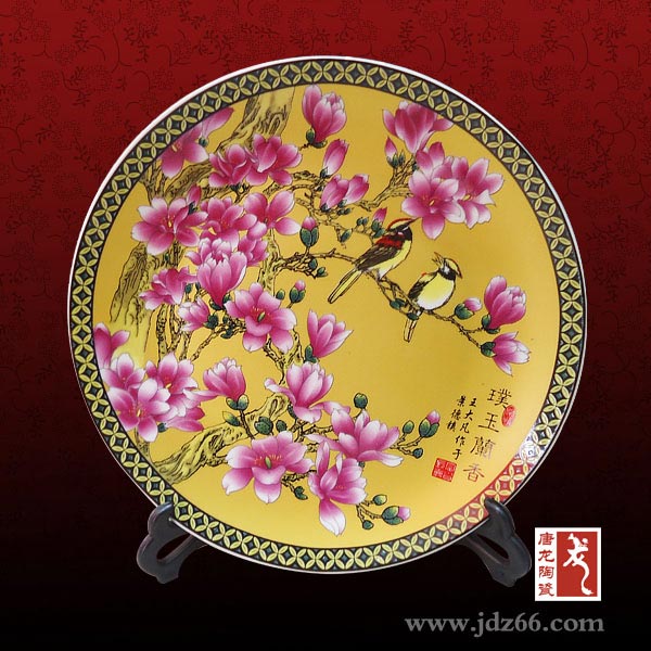 手工陶瓷**盤(pán)批發(fā)，陶瓷**盤(pán)禮品，校慶禮品陶瓷**盤(pán)