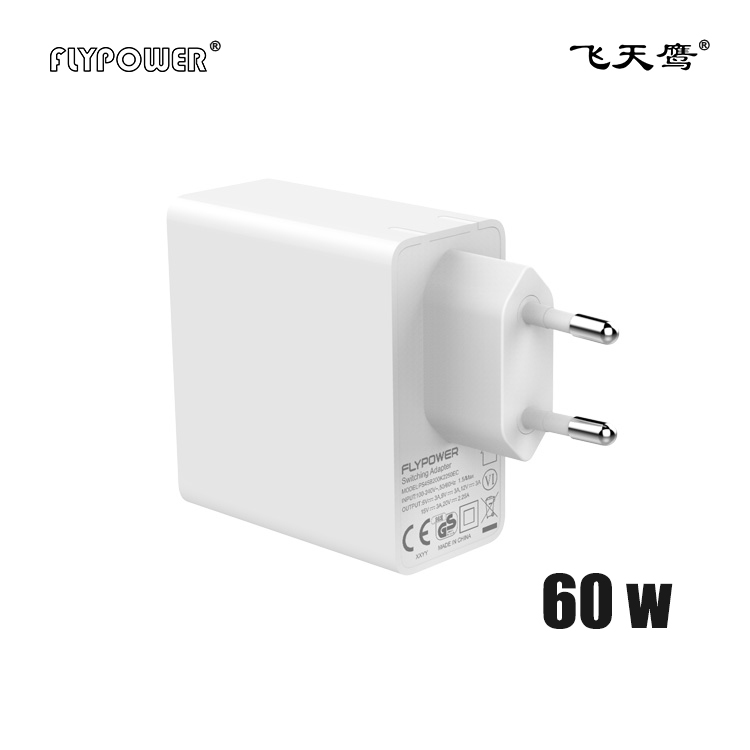 飛天鷹電源適配器歐規白色60W廠家**