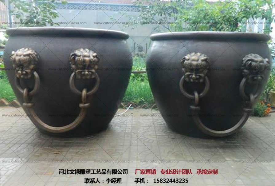 銅雕**缸定做_銅缸廠家_文祿
