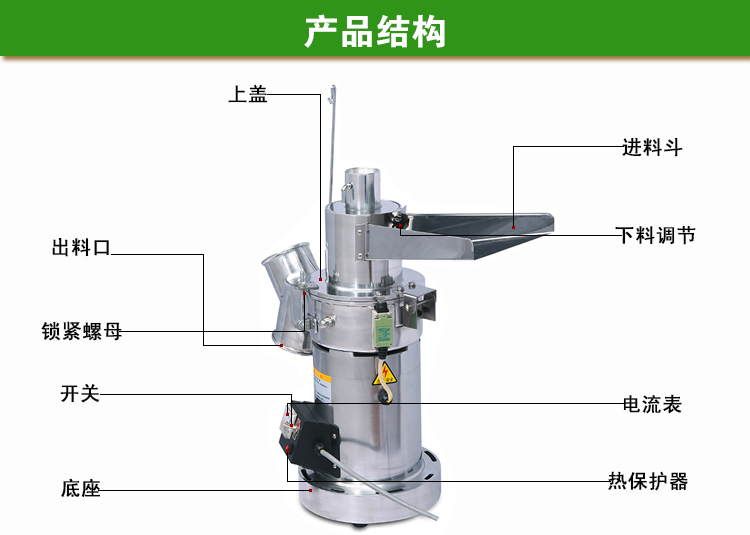 实验室小型流水式下料党参药材打粉机