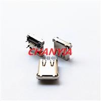 USB3.1母座TYPE C前插后貼24P四腳插板固定帶彈片**大電流