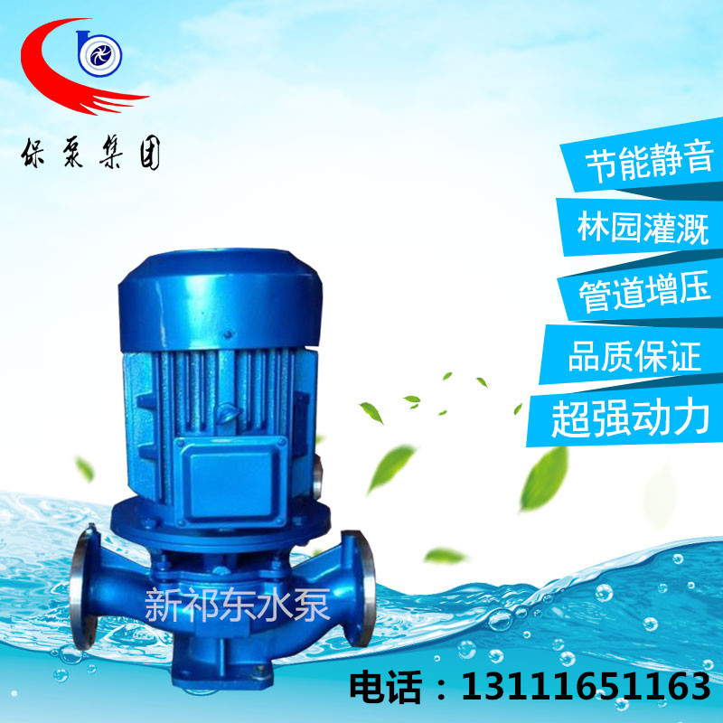 ISG單級單吸立式管道離心泵冷熱水循環泵清水泵離心泵65-200B/5.5KW新祁東水泵