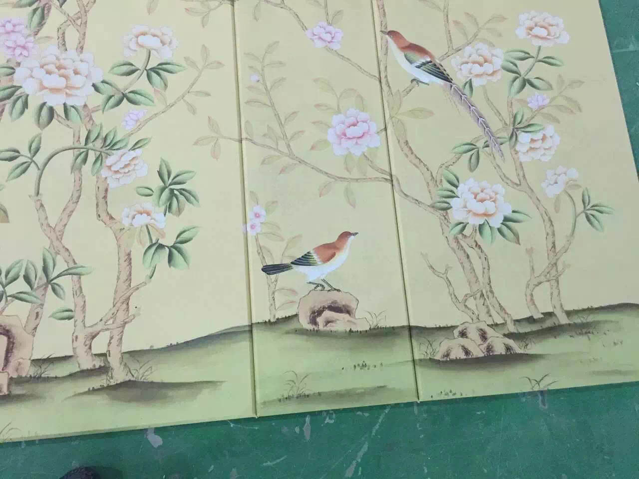 長(zhǎng)期銷售絲綢手繪壁紙