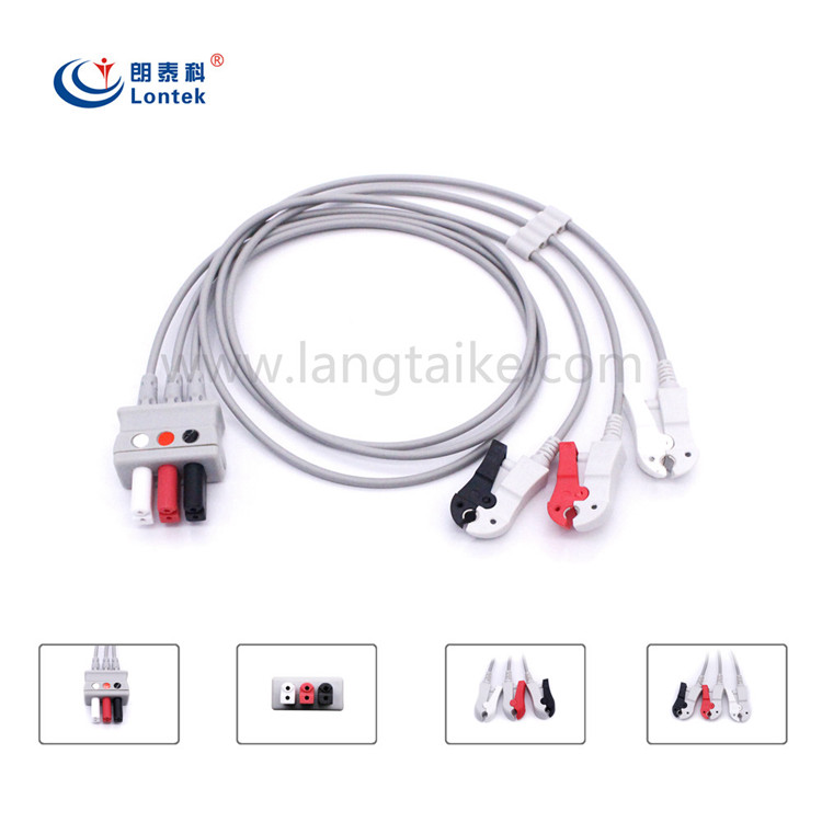 西門子 邁瑞 分體式心電導(dǎo)聯(lián)線 歐式導(dǎo)聯(lián)線 心電電纜 3導(dǎo)夾式