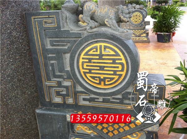 石雕門鼓 青石石雕抱鼓石 寺廟石材門枕石