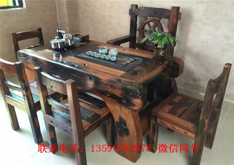老船木家具批發復古品茶功夫茶臺茶桌椅組合