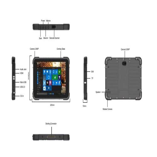 深圳8寸三防平板价格-蓝牙4.1坚固三防手持终端IP-65级-深圳市亿道信息股份有限公司