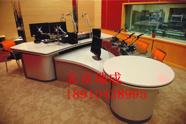 播音桌電視臺(tái)演播室直播桌訪談桌主持新聞桌子導(dǎo)播桌演播桌控制 桌