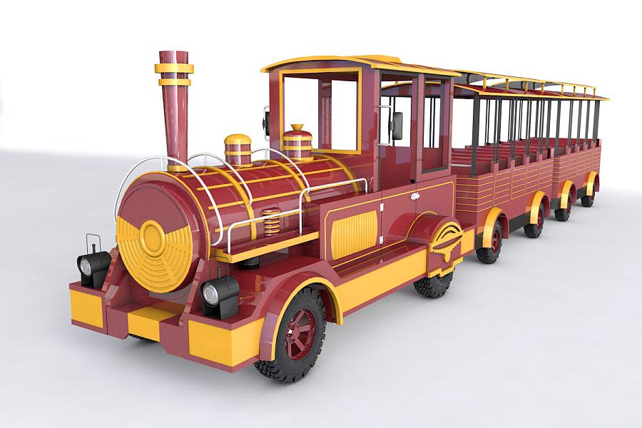 小區兒童游樂場設施，河南**的無軌火車