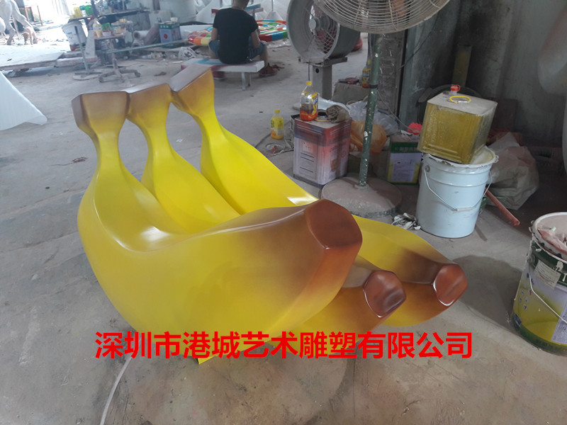 仿真水果蔬菜裝飾品-玻璃鋼香蕉雕塑美陳擺件