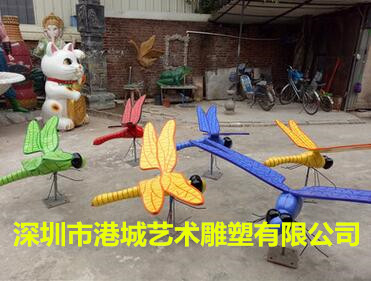旅游景觀裝飾品-仿真昆蟲類玻璃鋼蜻蜓雕塑擺件