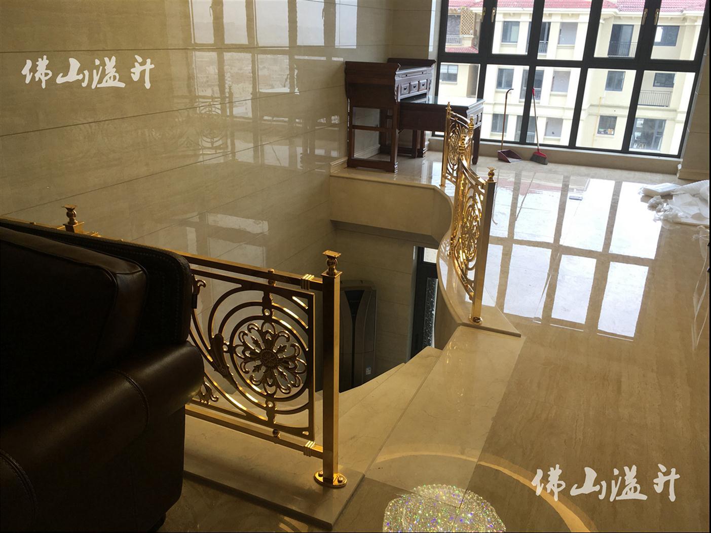 桂林高檔別墅鋁雕花樓梯扶手 溢升