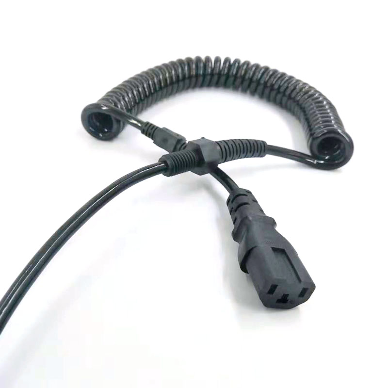 電動車PU彈簧線3芯*0.75可做多芯充電電樁電動設備伸縮電源彈簧線