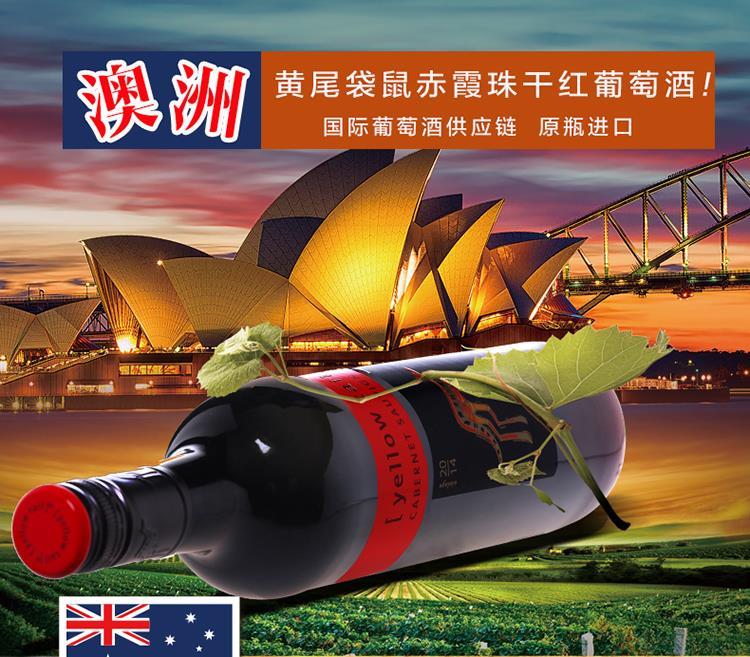 成都現(xiàn)貨澳洲黃尾袋鼠赤霞珠干紅