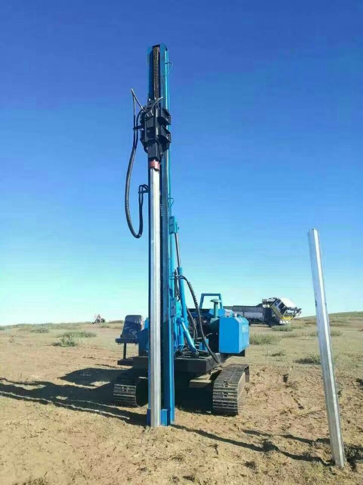 3米壓樁機 履帶360度旋轉打樁機 太陽能光伏電站打樁機