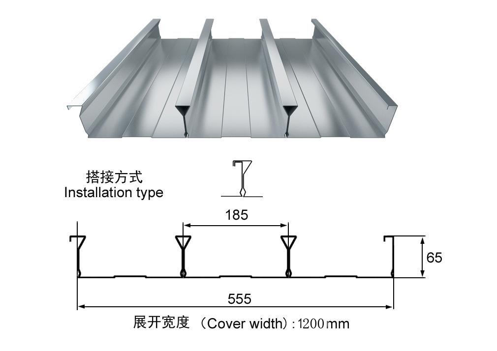 襄樊鍍鋅鍍鋁鋅鋼樓承板開口YX51-254-760 開口樓承板