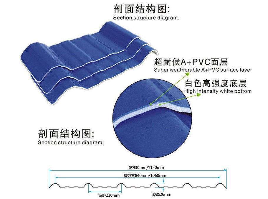 碳纤维瓦upvc塑料瓦