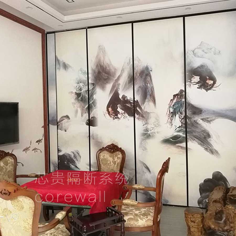 宴會(huì)廳折疊移動(dòng)屏風(fēng) 100型水墨畫(huà)屏風(fēng)