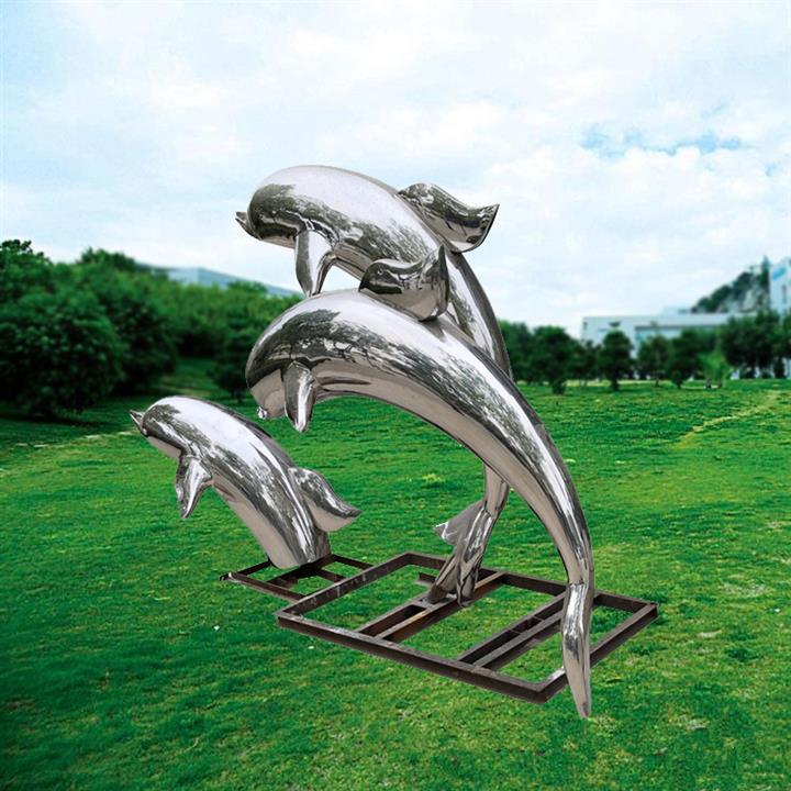 不銹鋼海豚小品雕塑