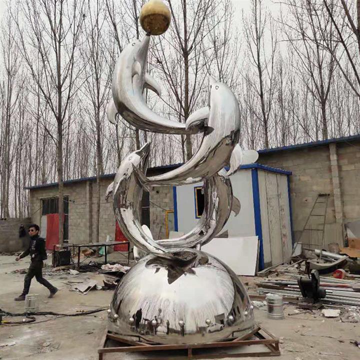 不銹鋼抽象海豚雕塑 價格