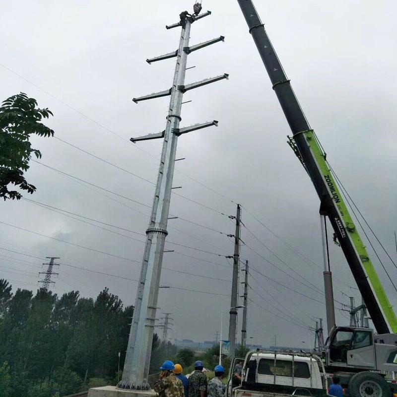 福建钢管杆厂家 转角钢杆 热镀锌