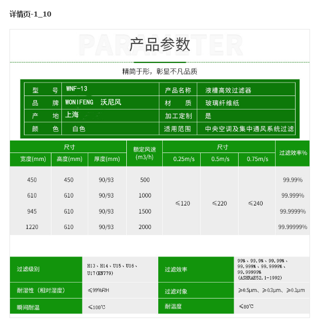 无尘车间FFU无隔板高效过滤网厂家