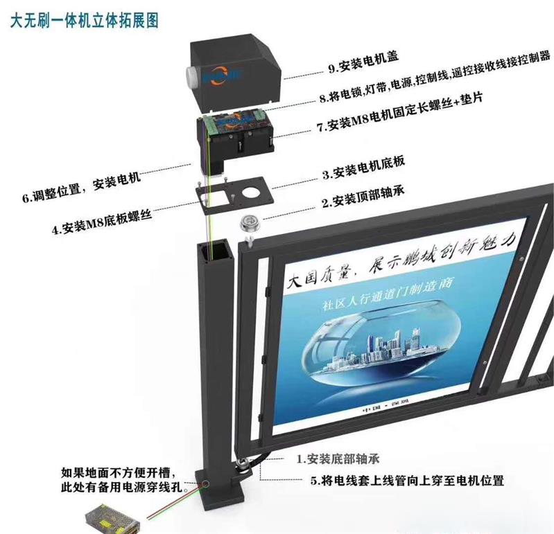 玻璃广告门按钮开关