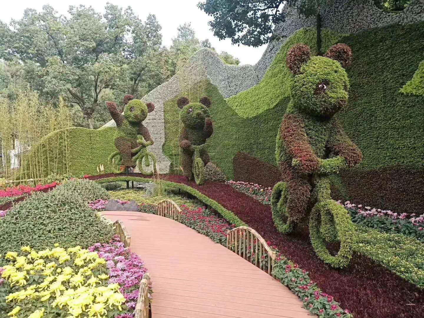 云南真植物五色草綠雕造型承接 立體花壇 城市綠雕景觀