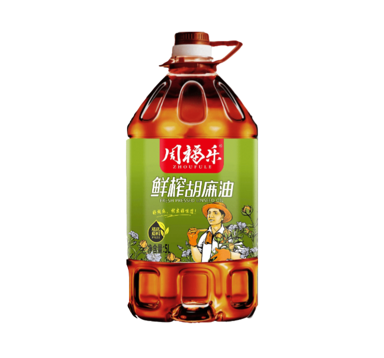 周福乐热榨胡麻油5L