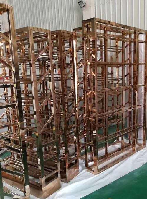揚州拉絲玫瑰金酒柜定制 不銹鋼加工定制 源廠家定制