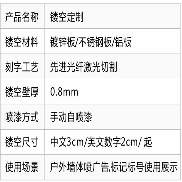 北京喷漆字模板可定制