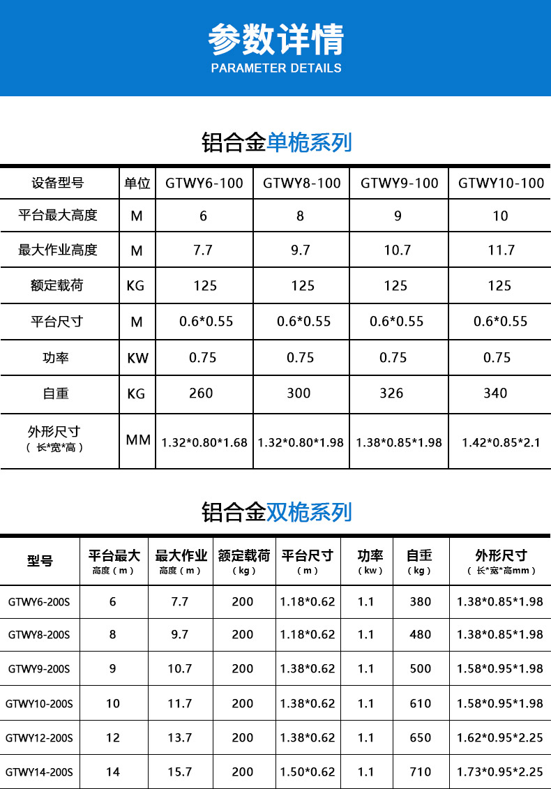 垫江铝合金升降平台价格