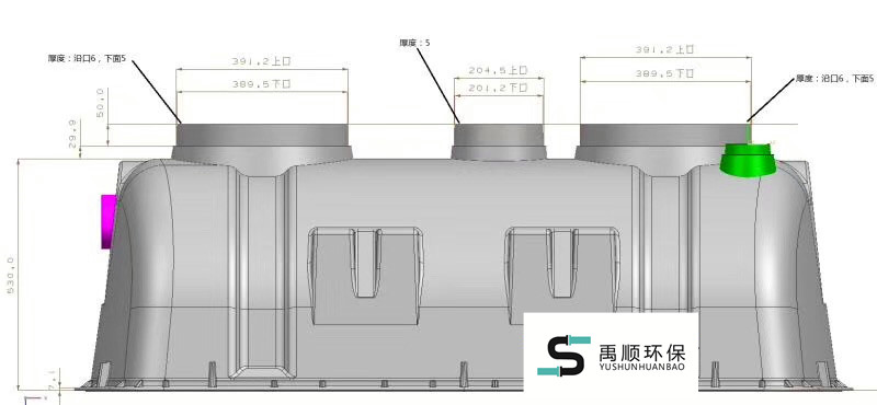 福建厦门2立方玻璃钢模压化粪池生产