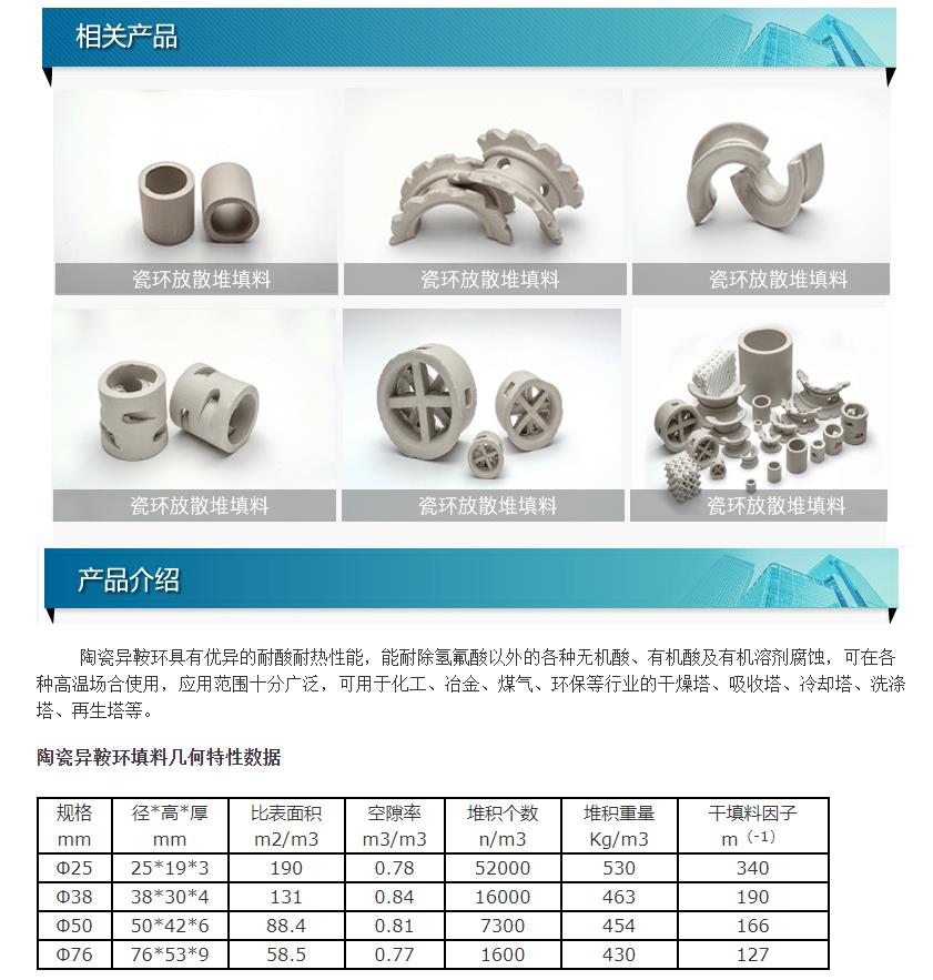 陶瓷异鞍环填料