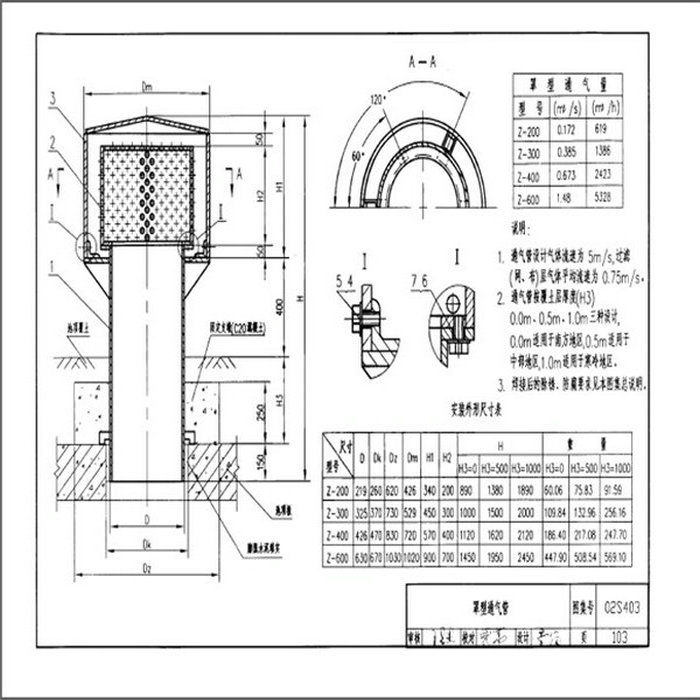 湖南Z-600罩型通气管