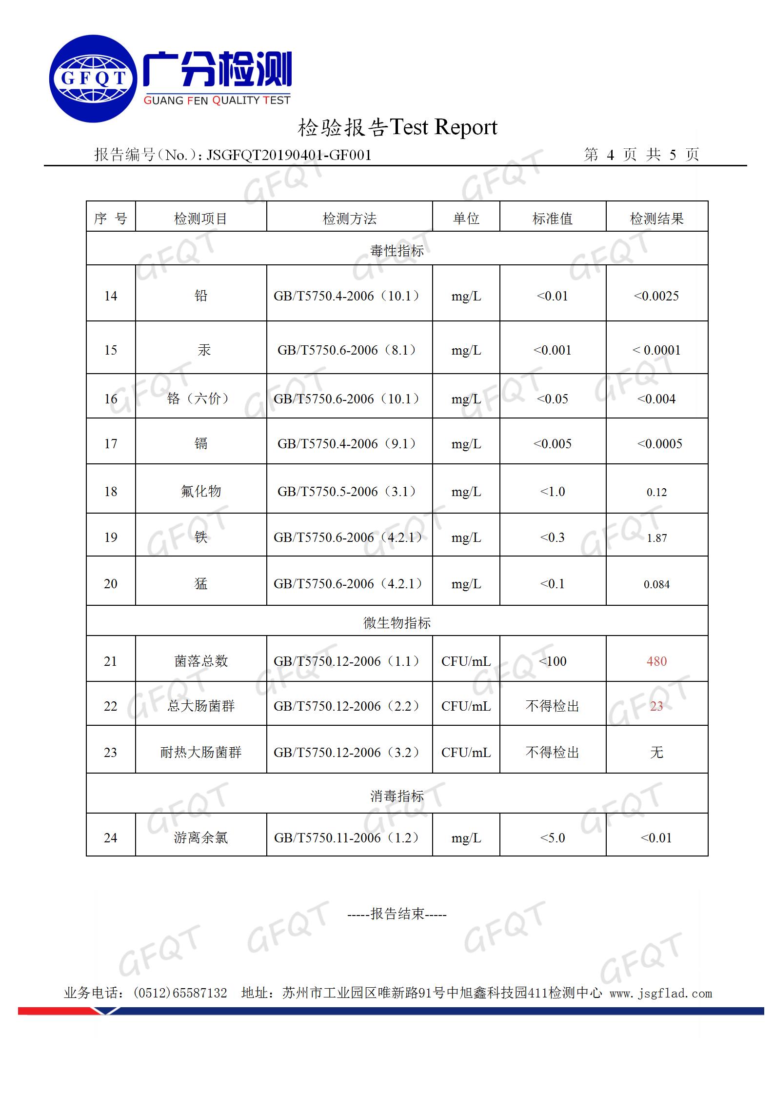 无锡水箱水质检测