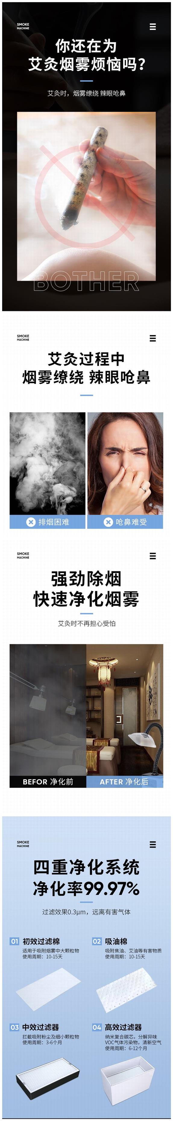 焊烟艾灸排烟净化器方法